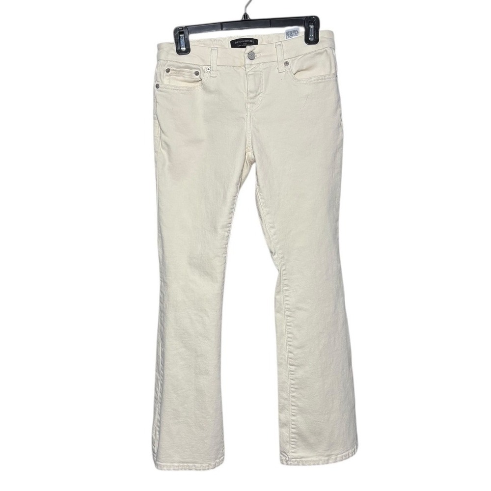Banana Republic Factory Low Rise Bootcut Jeans Ecru Size 27/4 Petite 90's Y2K